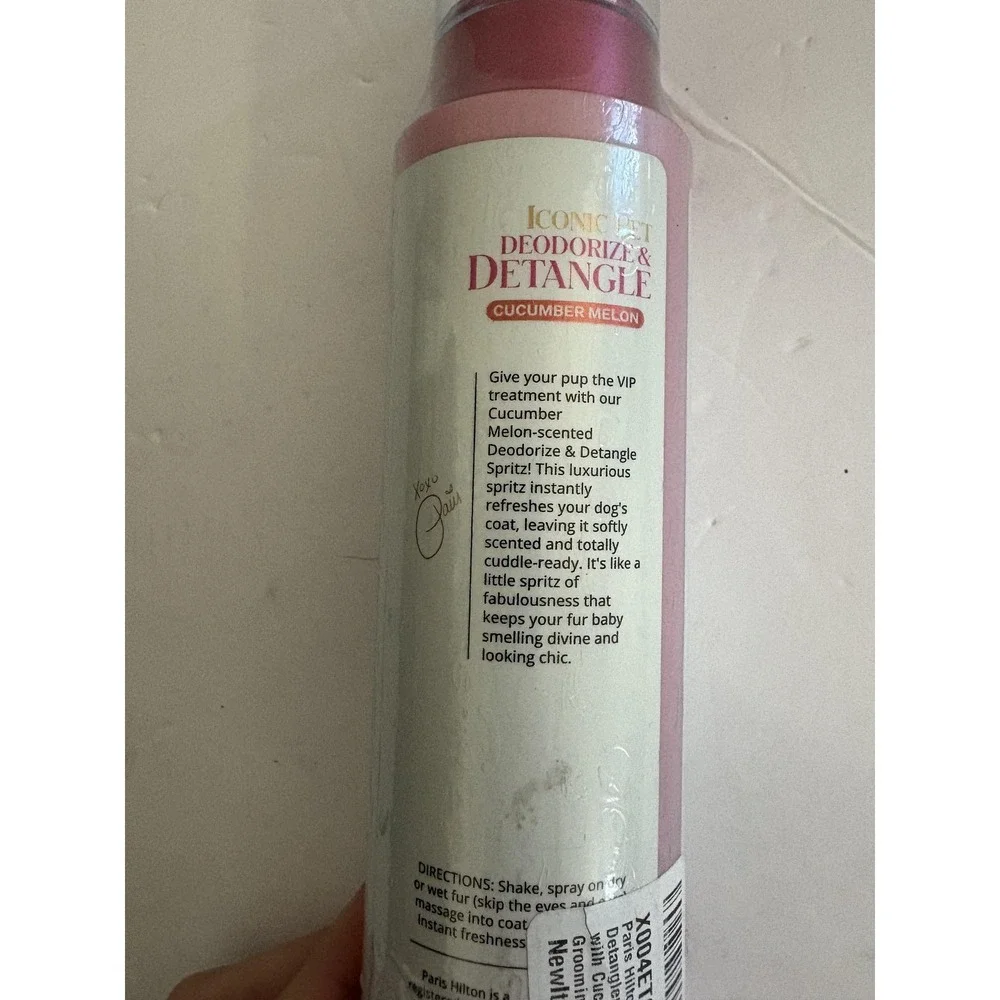 Paris Hilton Pet Deodorize & Detangle Dog Spray 10 fl oz‎ Cucumber Melon USA
